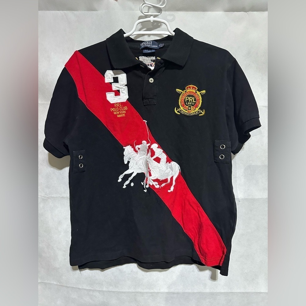 VTG 90s Polo Ralph Lauren Big Pony Chief Keef Crest Drip Rugby Preppy Youth XL
